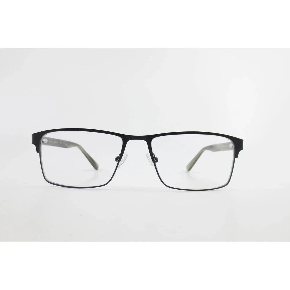 Robert Mitchel RM 20241 Matte Black Rectangular Eyeglass Frames 57-17-145 Mens